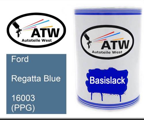 Ford, Regatta Blue, 16003 (PPG): 500ml Lackdose, von ATW Autoteile West.